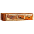 Mesa consola de pared madera maciza de acacia 100x25x20 cm