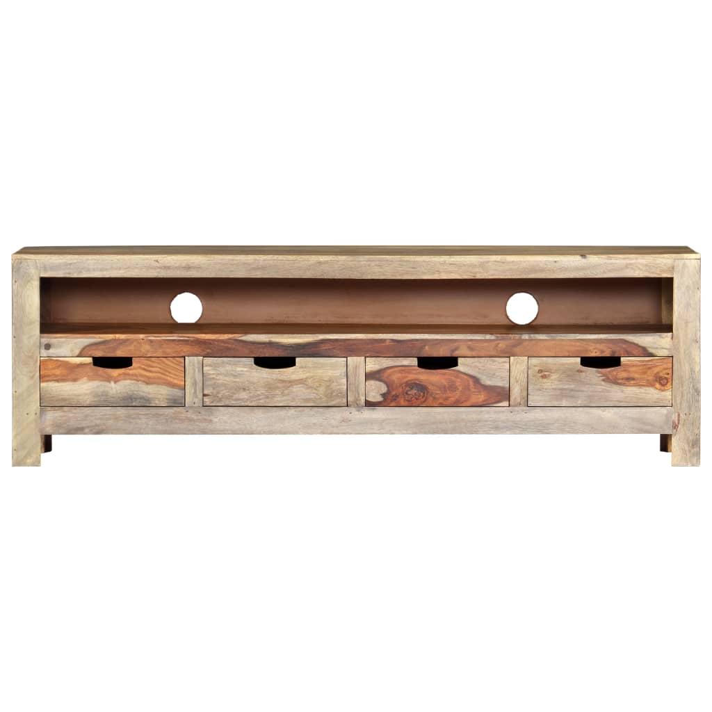 Mueble de TV madera maciza de acacia 130x30x40 cm