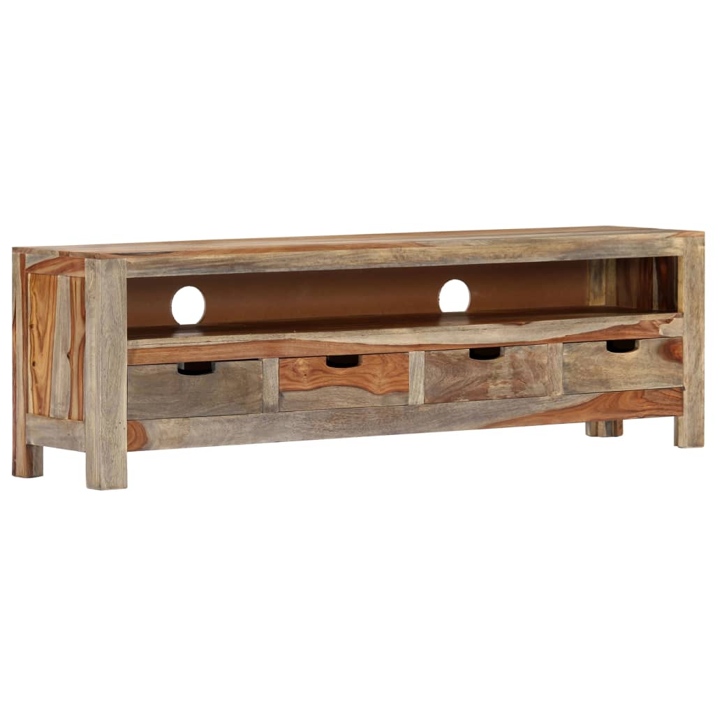 Mueble de TV madera maciza de acacia 130x30x40 cm
