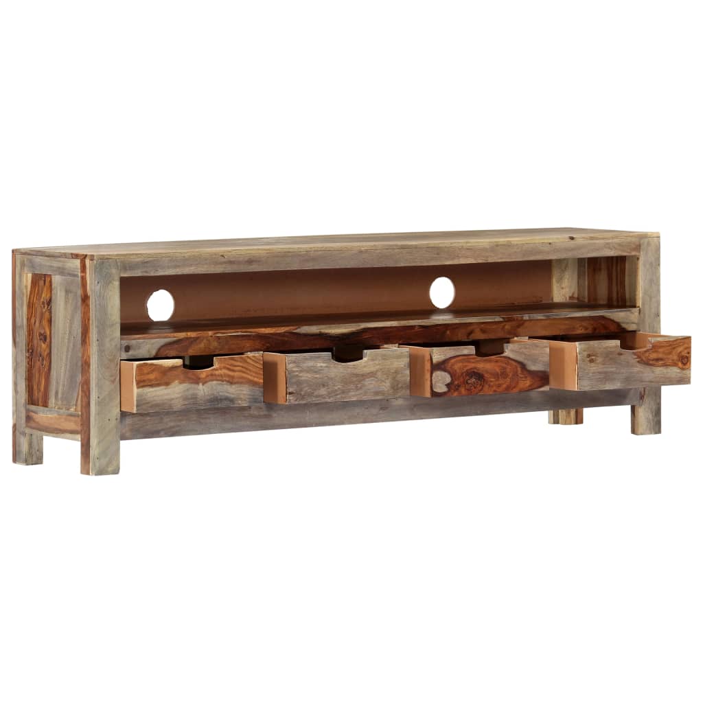 Mueble de TV madera maciza de acacia 130x30x40 cm