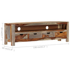 Mueble de TV madera maciza de acacia 130x30x40 cm