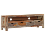 Mueble de TV madera maciza de acacia 130x30x40 cm
