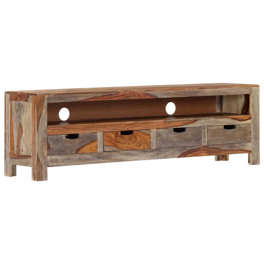 Mueble de TV madera maciza de acacia 130x30x40 cm