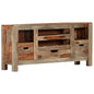 Aparador de madera maciza de acacia gris 100x30x50 cm