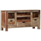 Aparador de madera maciza de acacia gris 100x30x50 cm