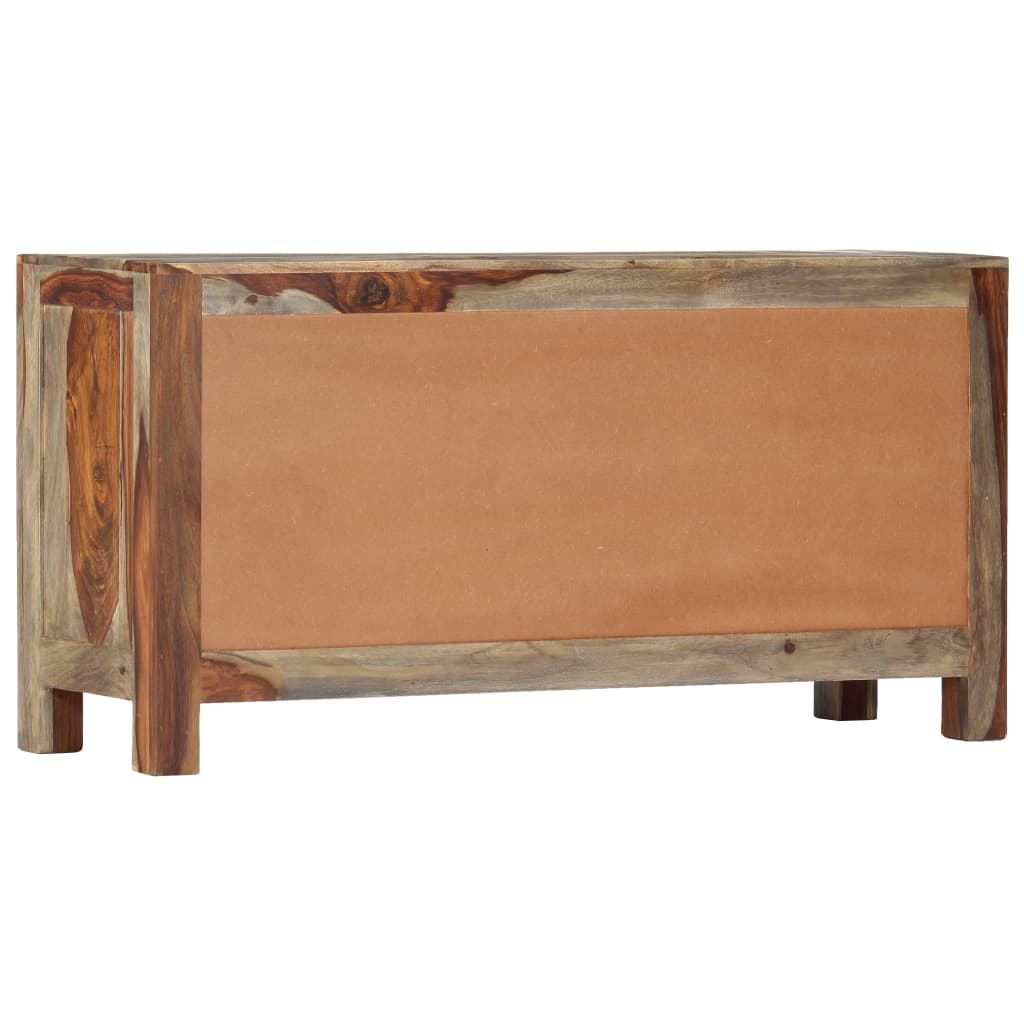 Aparador de madera maciza de acacia gris 100x30x50 cm