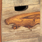 Aparador de madera maciza de acacia gris 100x30x50 cm