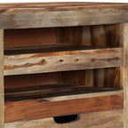 Aparador de madera maciza de acacia gris 100x30x50 cm