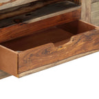 Aparador de madera maciza de acacia gris 100x30x50 cm