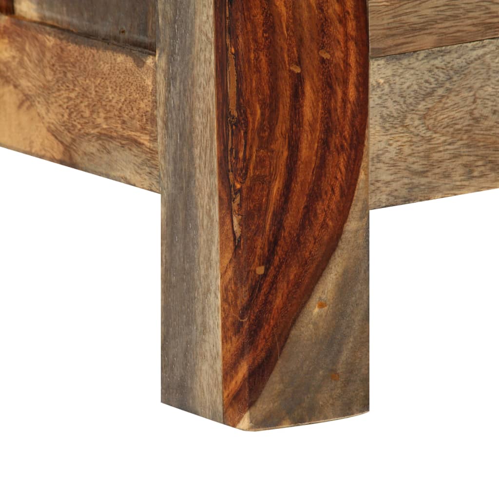 Aparador de madera maciza de acacia gris 100x30x50 cm