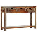 Mesa consola con 3 cajones madera maciza acacia 120x30x75cm