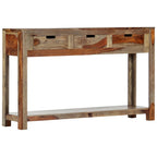 Mesa consola con 3 cajones madera maciza acacia 120x30x75cm