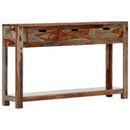 Mesa consola con 3 cajones madera maciza acacia 120x30x75cm