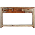 Mesa consola con 3 cajones madera maciza acacia 120x30x75cm