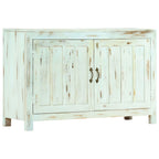 Aparador madera maciza de mango azul claro 110x35x70 cm