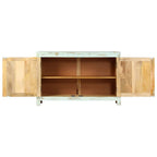 Aparador madera maciza de mango azul claro 110x35x70 cm