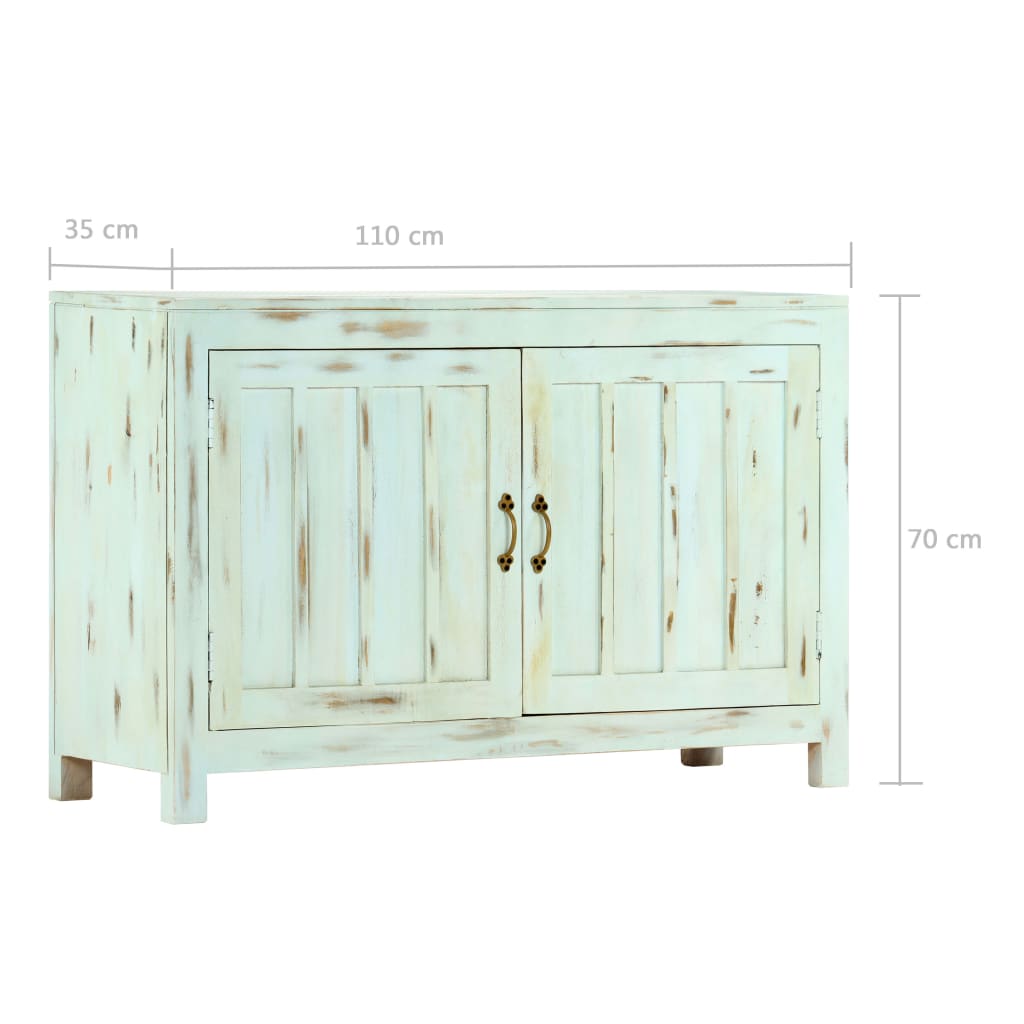 Aparador madera maciza de mango azul claro 110x35x70 cm