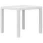 White rattan-look plastic garden table 220x90x72 cm