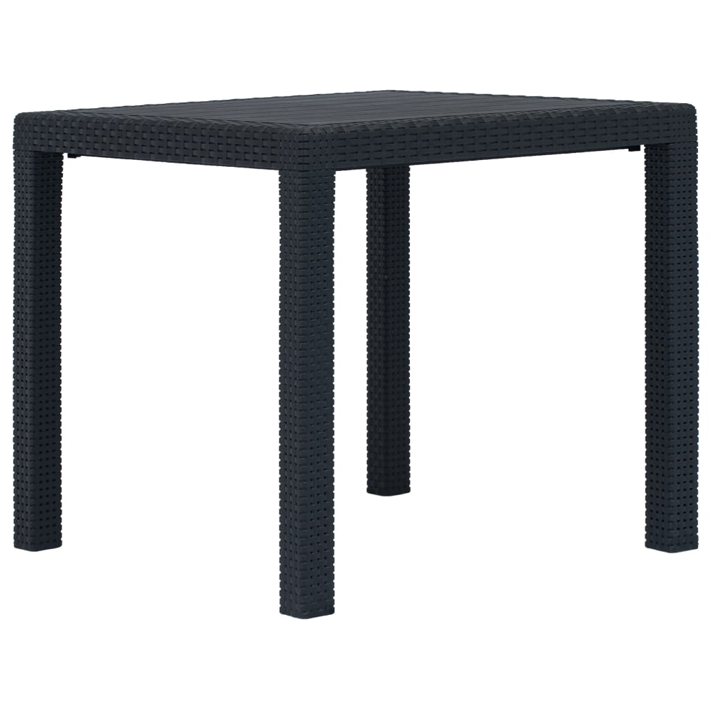 Mesa de jardim aspeto vime plástico branca 220x90x72 cm