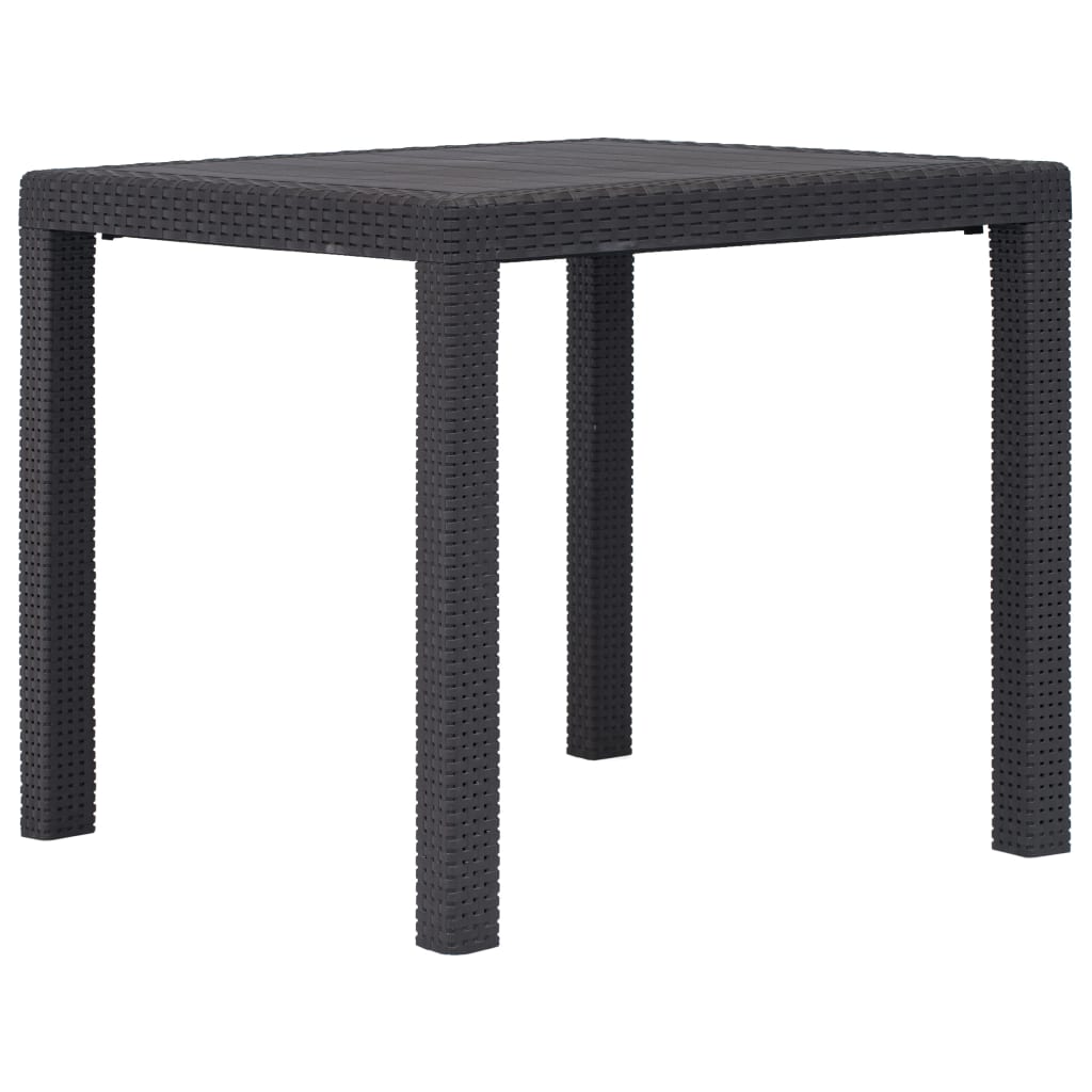 Mesa de jardim aspeto vime plástico branca 220x90x72 cm