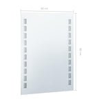 Espejo de pared de baño con LED 60x80 cm