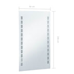 Espejo de pared de baño con LED 60x100 cm