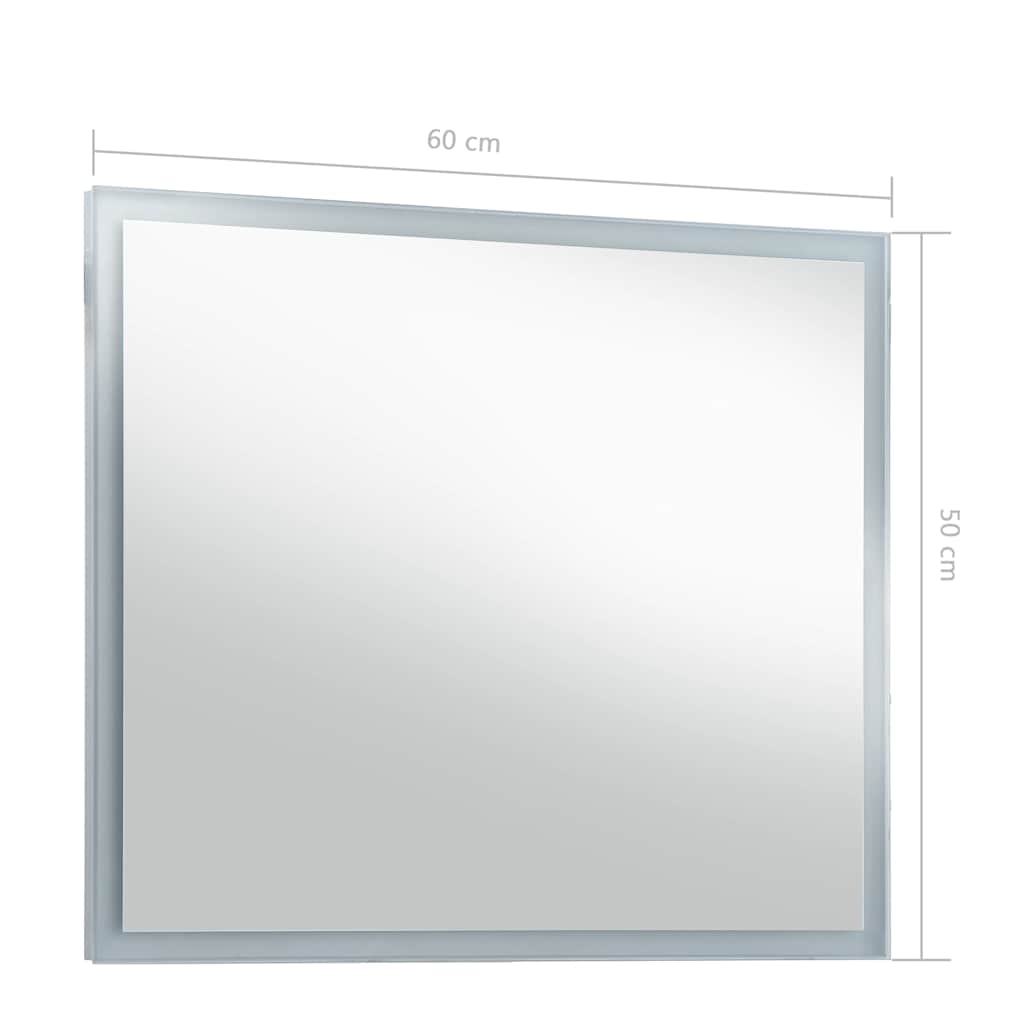 Espejo de pared de baño con LED 60x50 cm