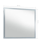 Espejo de pared de baño con LED 60x50 cm