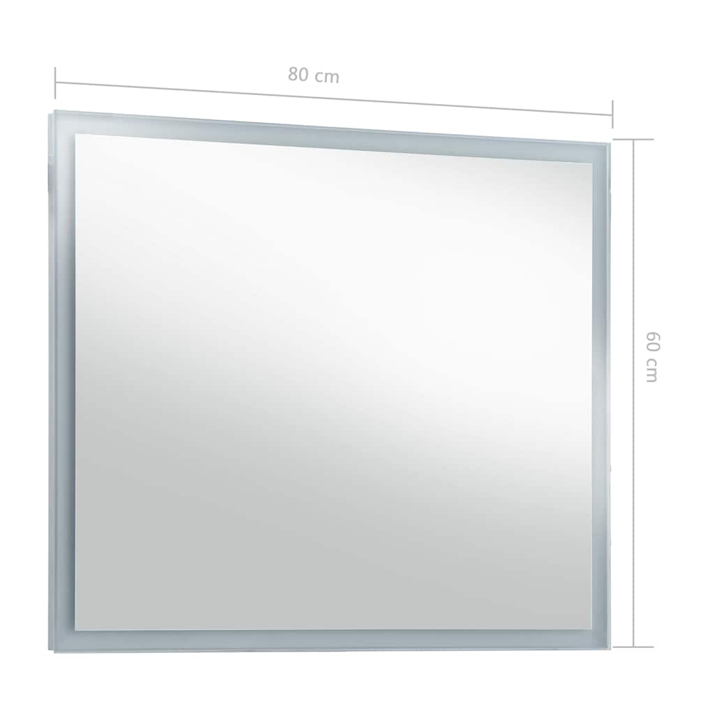 Espejo de pared de baño con LED 80x60 cm