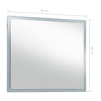 Espejo de pared de baño con LED 80x60 cm