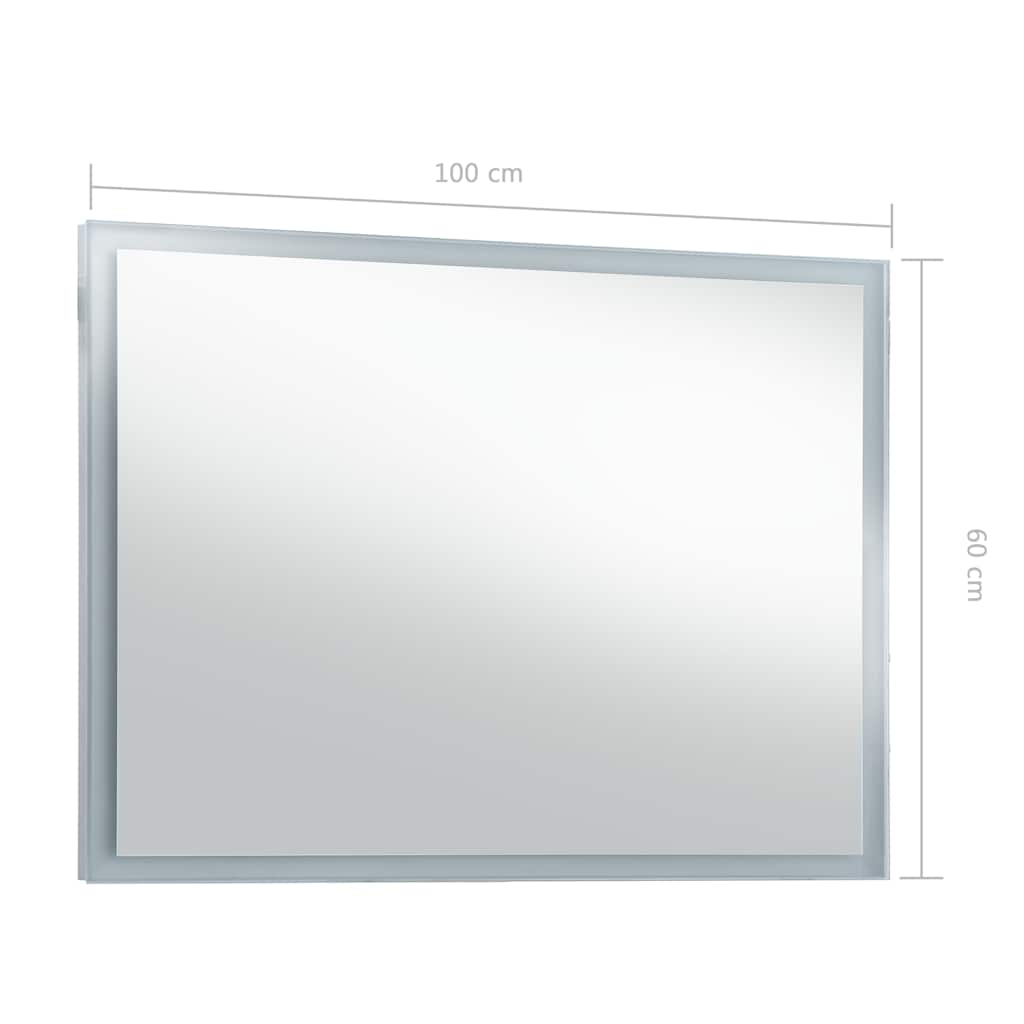 Espejo de pared de baño con LED 100x60 cm