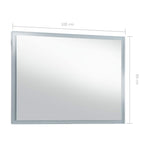 Espejo de pared de baño con LED 100x60 cm