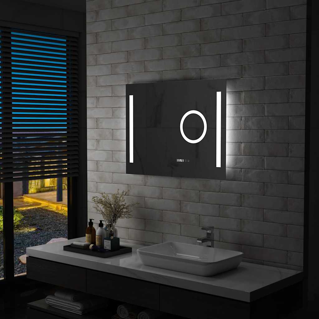Espejo de pared de baño con LED y sensor táctil 100x60 cm