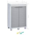 Cubo de basura para jardín con 3 bolsas gris claro 65x38x102cm
