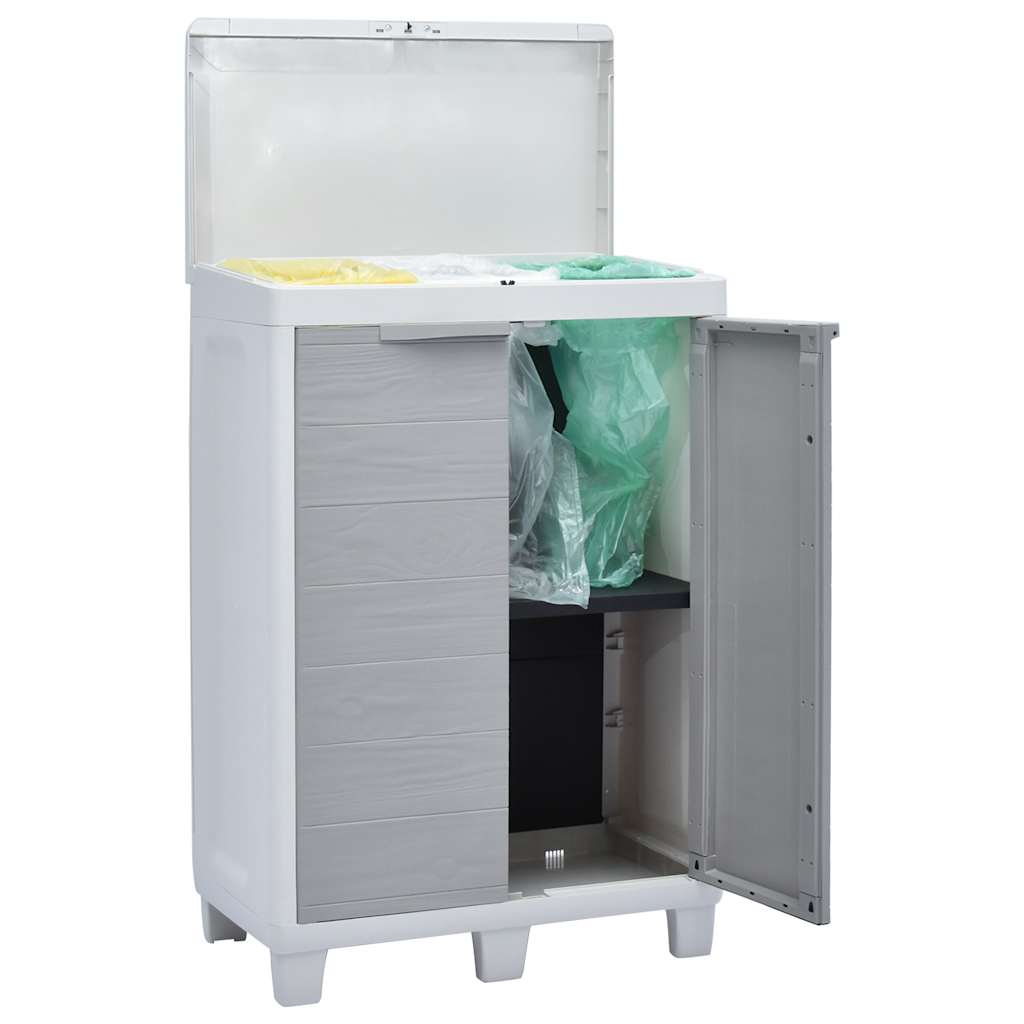 Cubo de basura para jardín con 3 bolsas gris claro 65x38x102cm