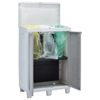 Cubo de basura para jardín con 3 bolsas gris claro 65x38x102cm