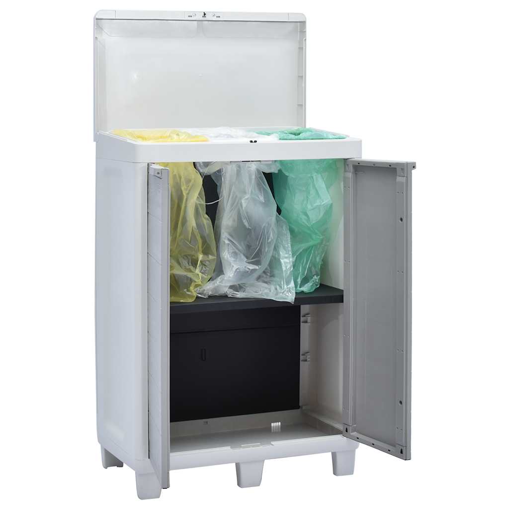 Cubo de basura para jardín con 3 bolsas gris claro 65x38x102cm