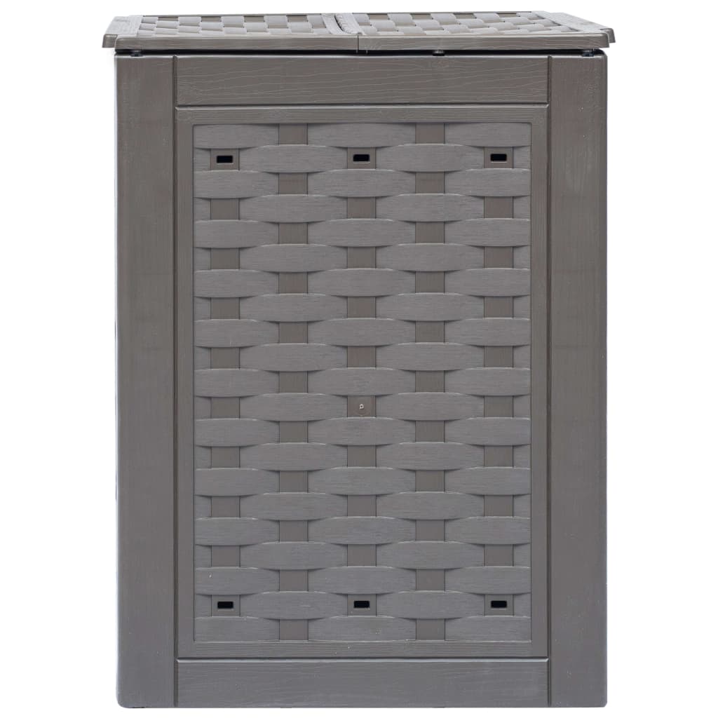 Compostador de jardín marrón plástico ratán 60x60x83 cm 300 L