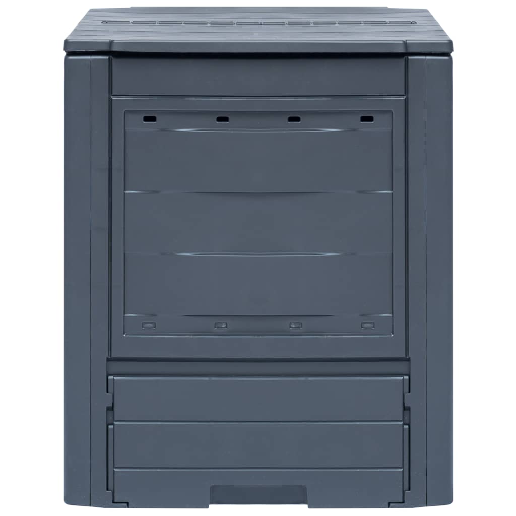 Compostador de jardín gris 60x60x73 cm 260 L