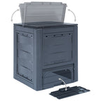 Compostador de jardín gris 60x60x73 cm 260 L