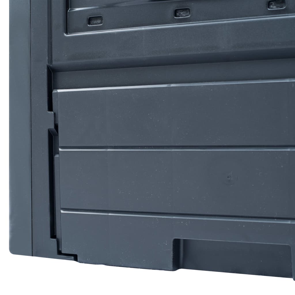 Compostador de jardín gris 60x60x73 cm 260 L