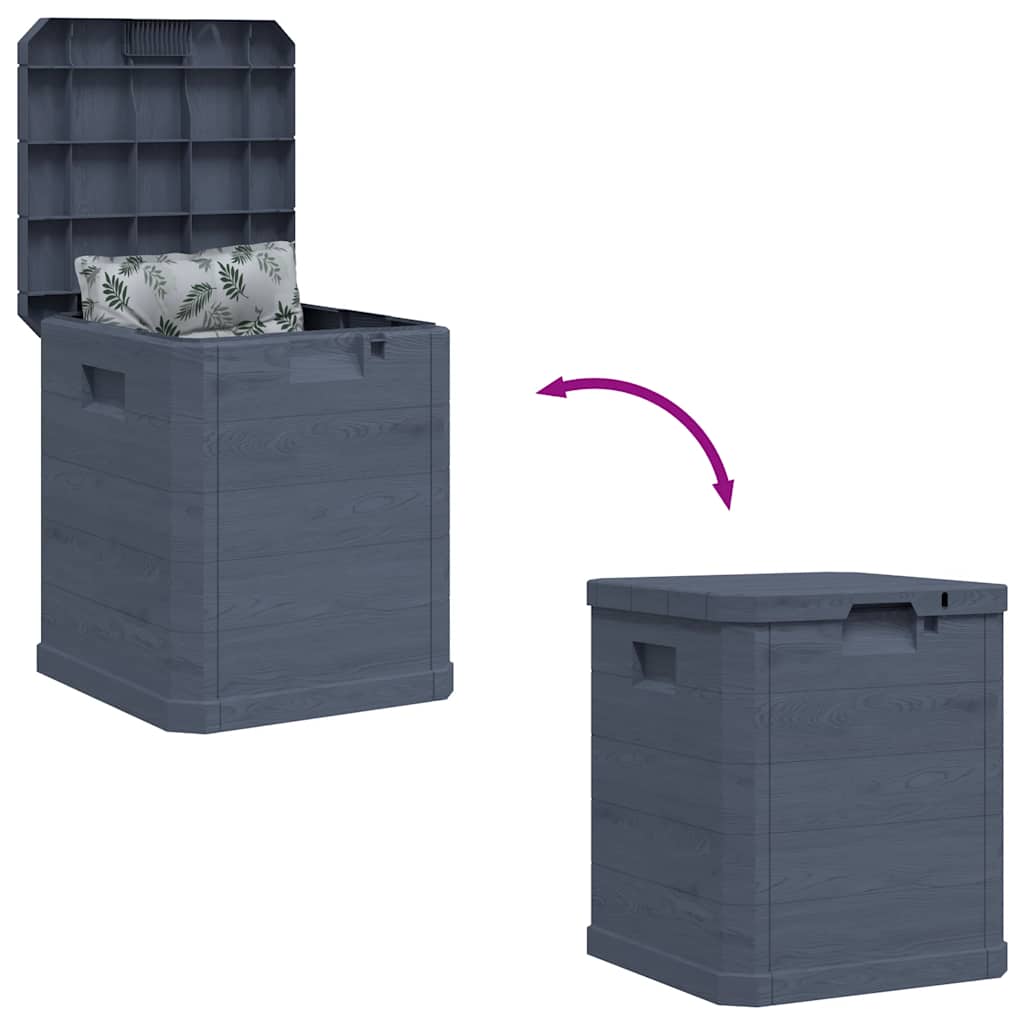 Caja de almacenamiento de jardín 90 L gris antracita