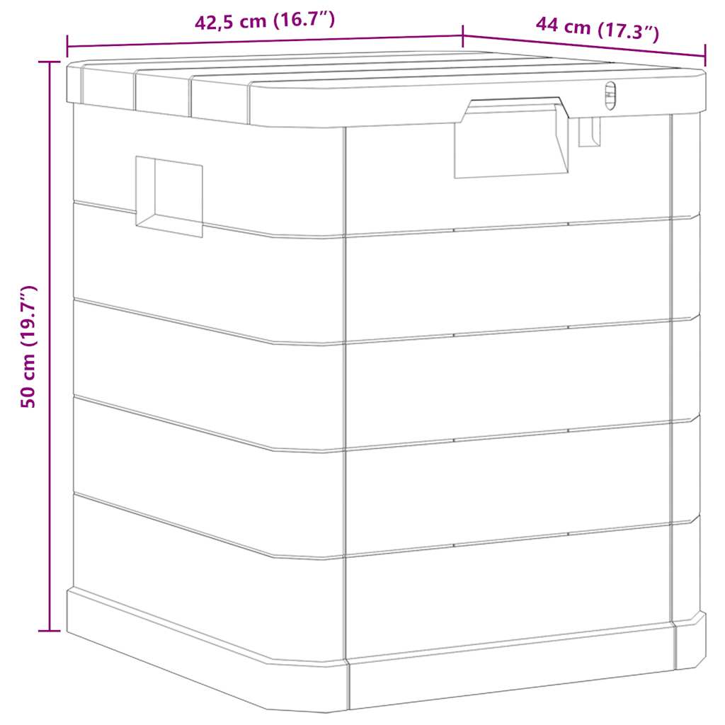 Caja de almacenamiento de jardín 90 L gris antracita