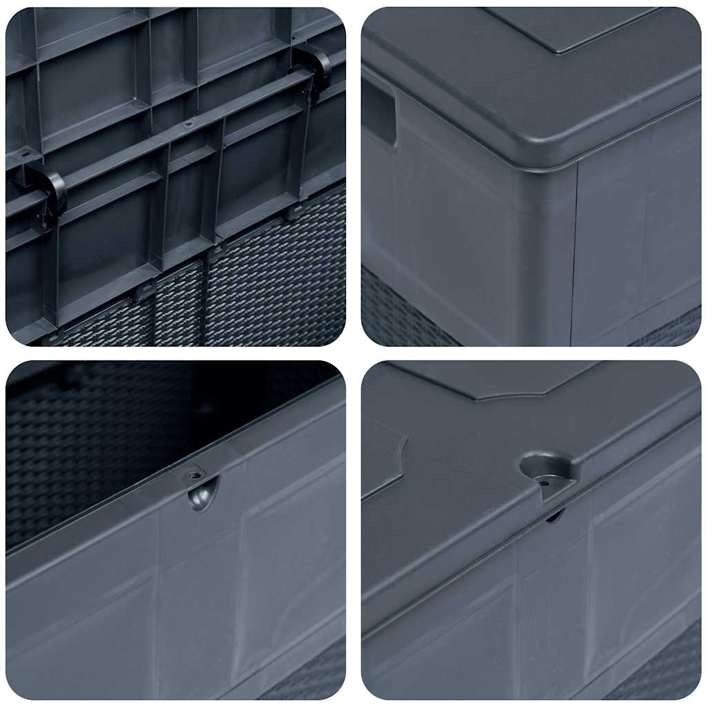 Caja de almacenamiento de jardín 320 L gris antracita