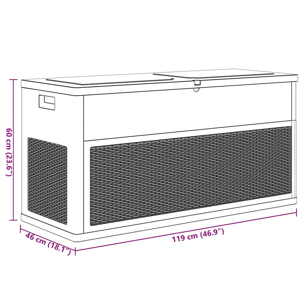 Caja de almacenamiento de jardín 320 L gris antracita