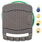 Carrete de manguera para pared con manguera plástico marrón