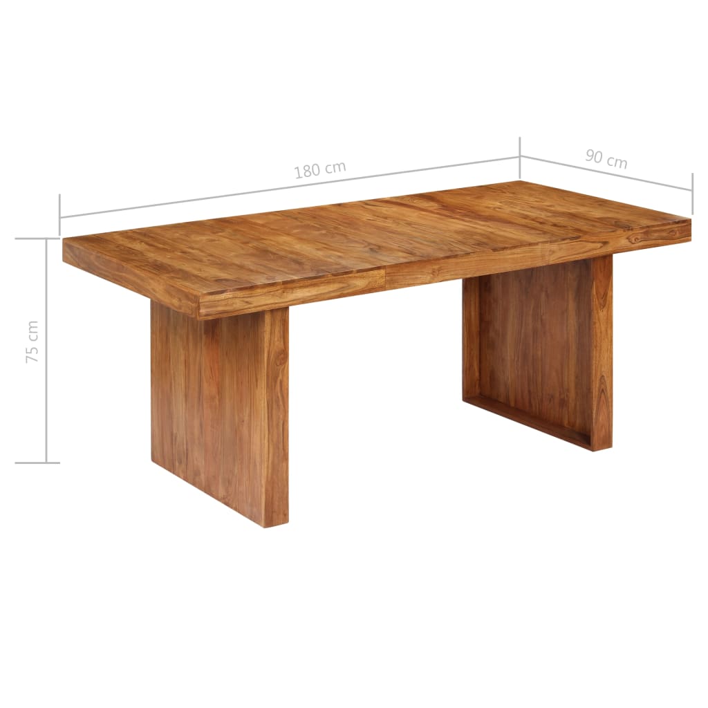 Mesa de comedor de madera maciza de acacia 180x90x75 cm