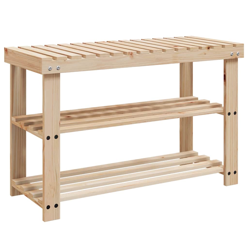 Zapatero 2 en 1 con banco 2 uds madera maciza