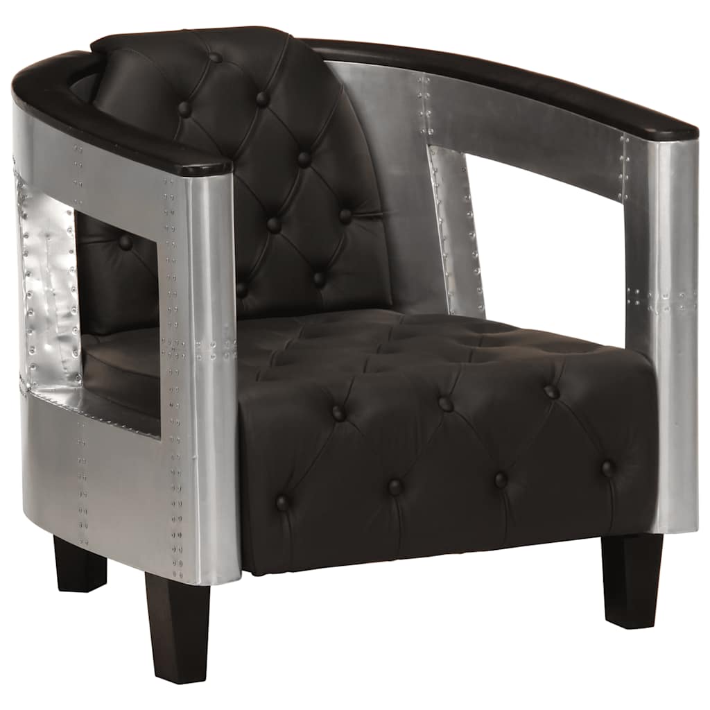 Sillon de aviador de cuero auténtico marrón