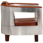 Sillon de aviador de cuero auténtico marrón